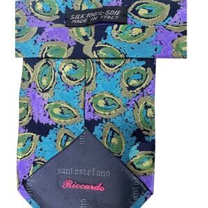 Vintage Riccardo Santostefano 100% Silk Tie Made in Italy preppycore old money‎